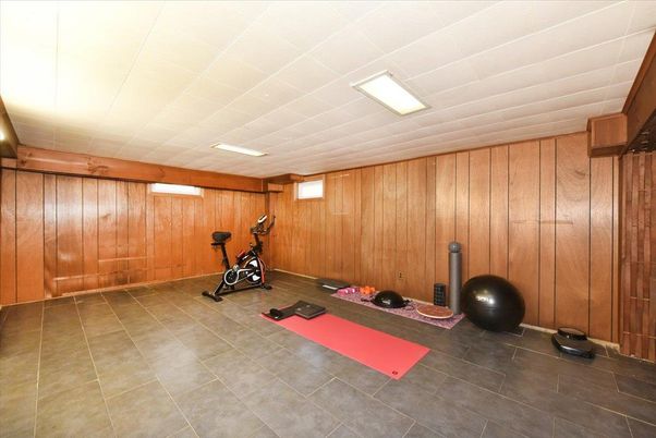 Fitness Equipment, Interior, Recessed Lighting, Wooden Walls
