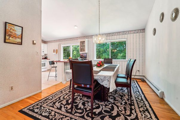 Chandelier, Dining room, Interior, Wood Texture Flooring