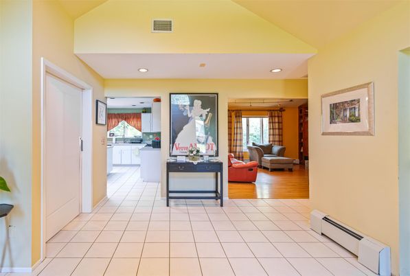 Interior, Kitchen, Living room, Recessed Lighting, Wood Texture Flooring