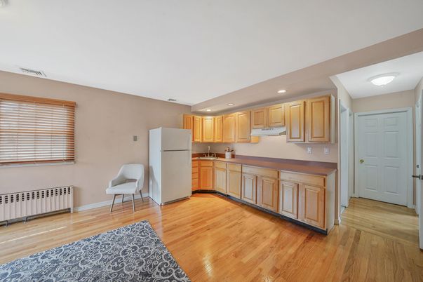 Interior, Kitchen, Recessed Lighting, Wood Texture Flooring
