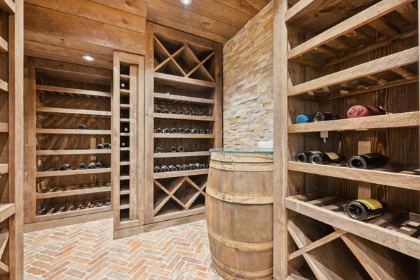 Interior, Recessed Lighting, Wine Storage, Wooden Ceilings