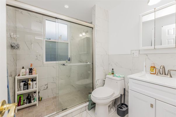 Bathroom, Glass Shower, Interior, Marble Walls