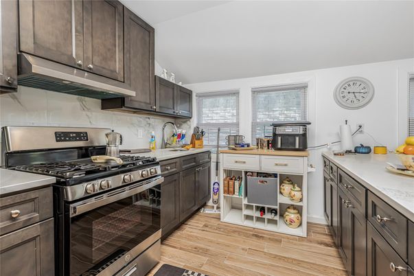 Interior, Kitchen, Stainless Steel Appliances, Wood Texture Flooring