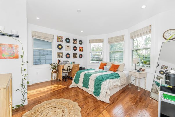 Bedroom, Home Office, Interior, Recessed Lighting, Wood Texture Flooring