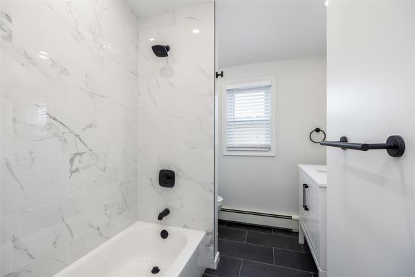 Bathroom, Glass Shower, Interior, Marble Walls