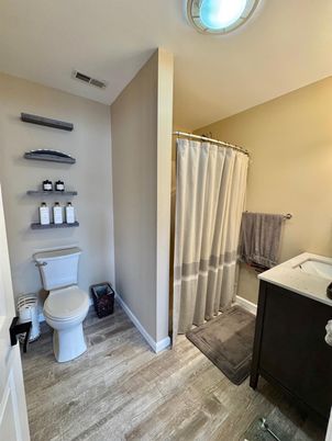 Bathroom, Interior, Wood Texture Flooring