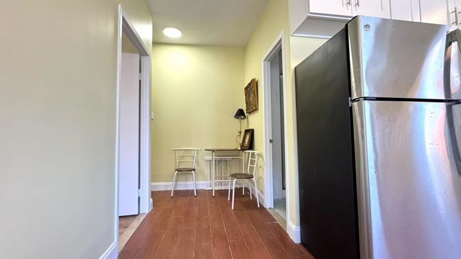 Interior, Kitchen, Recessed Lighting, Wood Texture Flooring