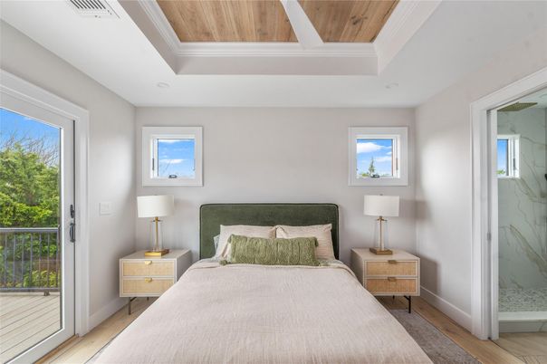 Bedroom, Interior, Marble Walls, Wooden Ceilings, Wood Texture Flooring