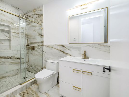 Bathroom, Glass Shower, Interior, Marble, Marble Walls