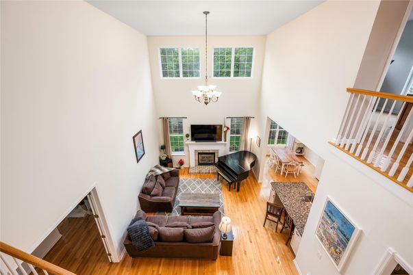 Chandelier, Fireplace, Interior, Living room, Wood Texture Flooring