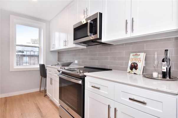 Interior, Kitchen, Stainless Steel Appliances, Wood Texture Flooring