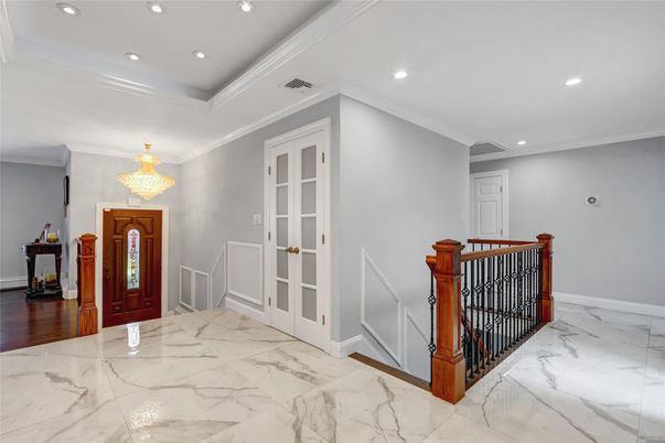 Chandelier, Interior, Marble, Recessed Lighting