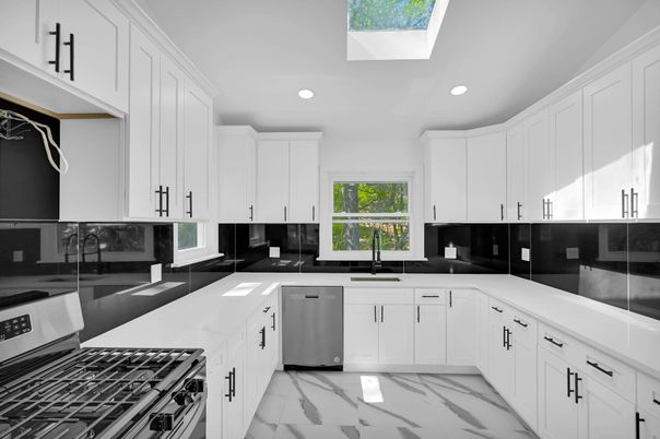 Interior, Kitchen, Marble, Recessed Lighting, Stainless Steel Appliances