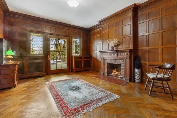 Fireplace, Interior, Wood Texture Flooring, Wooden Walls