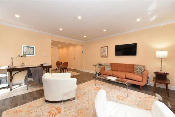 Dining room, Interior, Living room, Recessed Lighting, Wood Texture Flooring