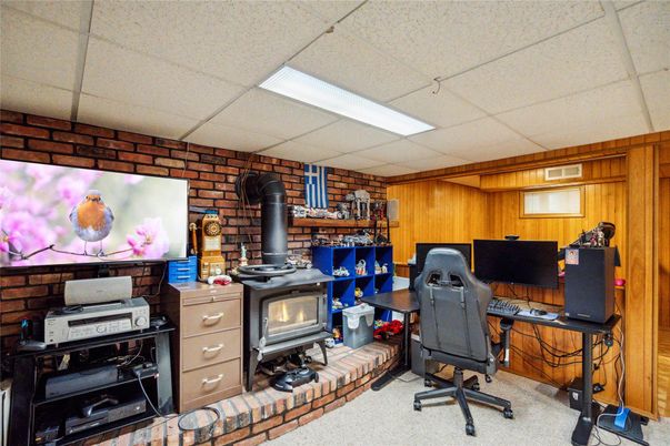 Home Office, Interior, Stone Walls, Wooden Walls