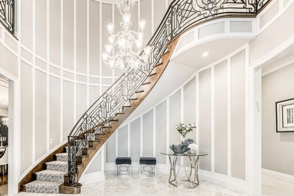 Chandelier, Interior, Marble, Recessed Lighting