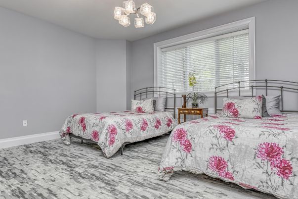 Bedroom, Interior, Pendant Lights, Wood Texture Flooring