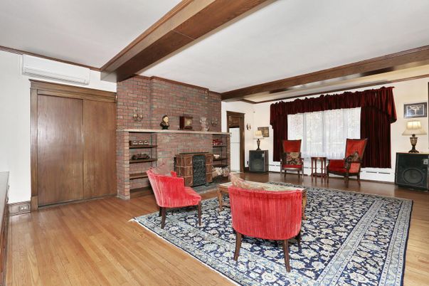Fireplace, Interior, Living room, Stone Walls, Wooden Beams, Wood Texture Flooring