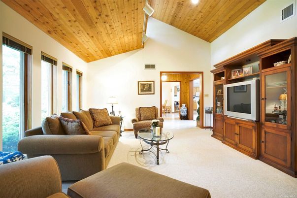 Interior, Living room, Recessed Lighting, Wooden Ceilings