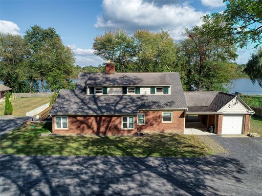 Attached, Detached Garage, Exterior, Facade, Brick Facade, Cape Cod