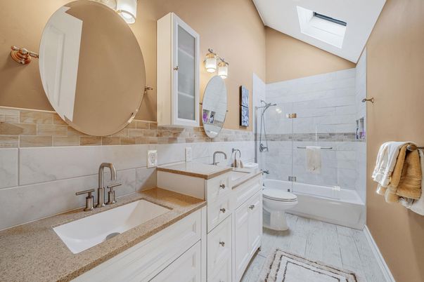 Bathroom, Dual Sink Vanities, Glass Shower, Interior