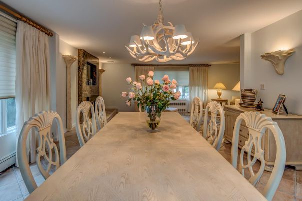 Chandelier, Dining room, Interior, Recessed Lighting