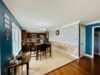 Chandelier, Interior, Kitchen, Recessed Lighting, Wood Texture Flooring