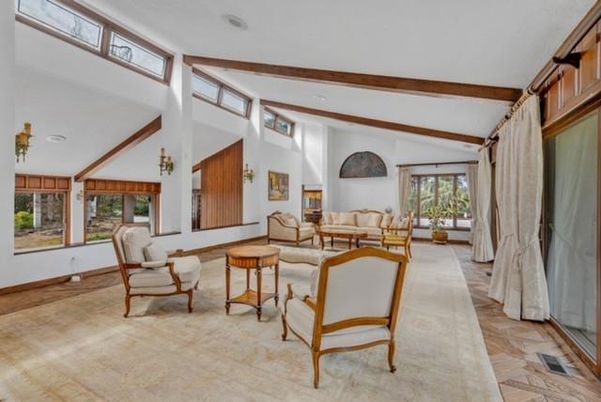 Interior, Living room, Recessed Lighting, Wooden Beams
