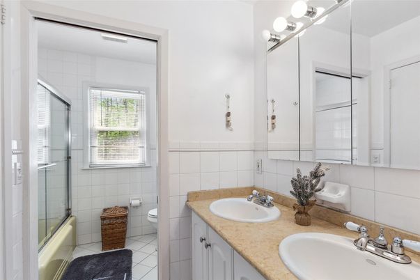 Bathroom, Dual Sink Vanities, Glass Shower, Interior