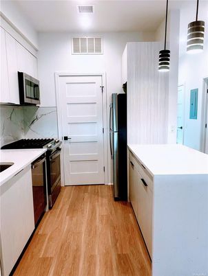 Interior, Kitchen, Stainless Steel Appliances, Wood Texture Flooring