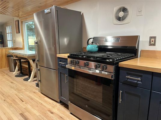 Interior, Kitchen, Stainless Steel Appliances, Wooden Ceilings, Wood Texture Flooring
