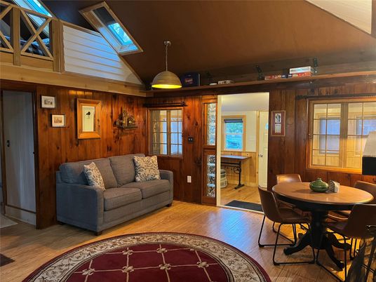 Dining room, Interior, Wood Texture Flooring, Wooden Walls