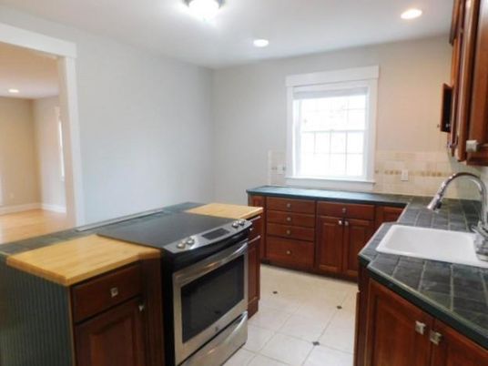 Interior, Kitchen, Recessed Lighting, Tile Countertops