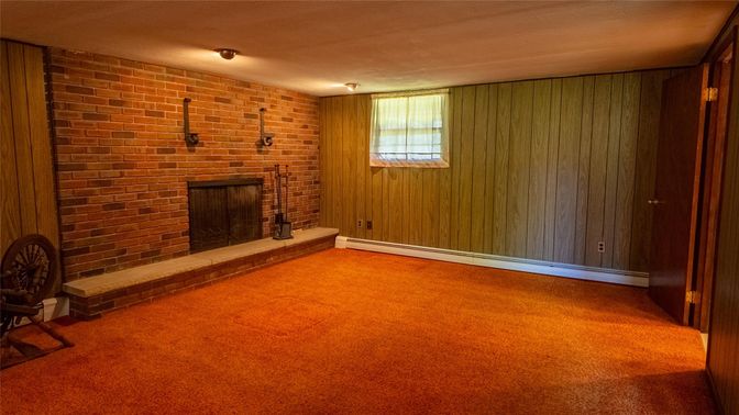 Empty room, Fireplace, Interior, Stone Walls