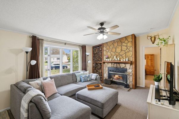 Fireplace, Interior, Living room, Stone Walls