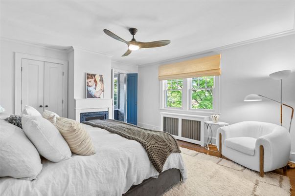 Bedroom, Fireplace, Interior, Wood Texture Flooring