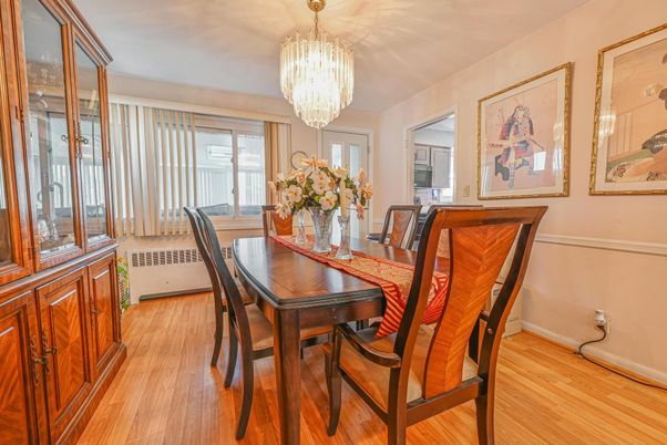 Chandelier, Dining room, Interior, Wood Texture Flooring