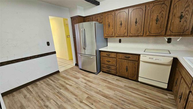 Interior, Kitchen, Wood Texture Flooring