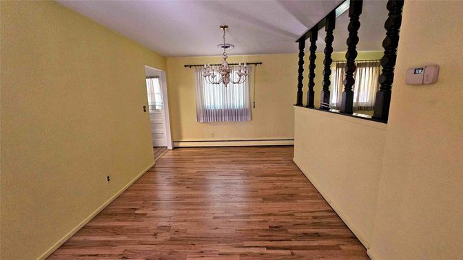 Chandelier, Empty room, Interior, Wood Texture Flooring