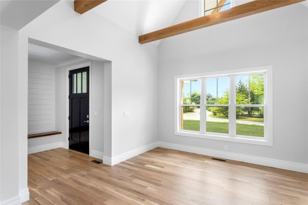 Empty room, Interior, Wooden Beams, Wood Texture Flooring