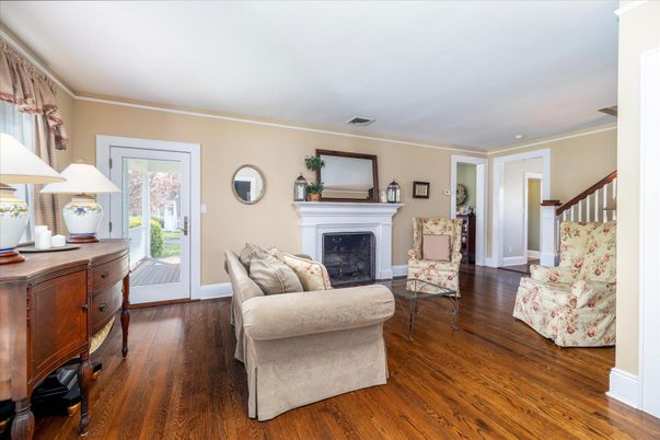 Fireplace, Interior, Recessed Lighting, Wood Texture Flooring
