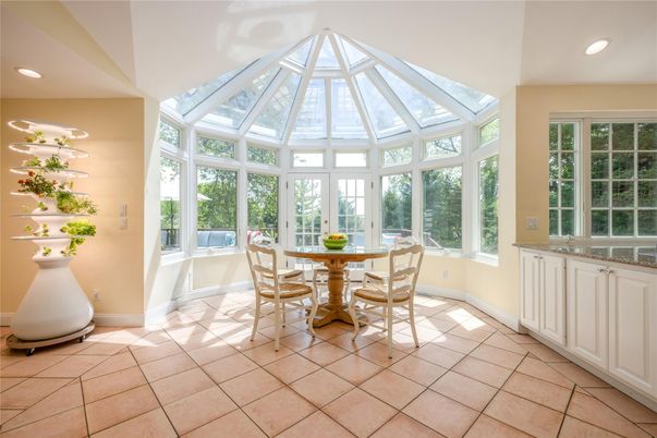 Dining room, Glass Ceilings, Interior, Recessed Lighting, Sun Room