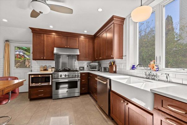 Interior, Kitchen, Pendant Lights, Recessed Lighting, Stainless Steel Appliances