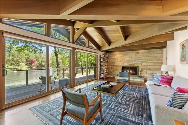 Fireplace, Interior, Living room, Stone Walls, Wooden Beams, Wooden Ceilings, Wood Texture Flooring