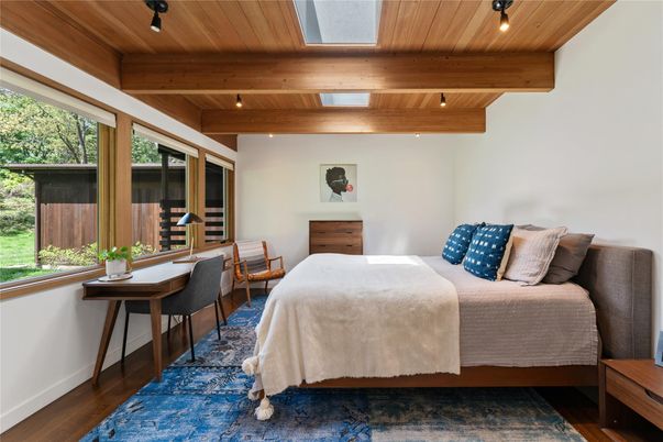 Bedroom, Interior, Wooden Beams, Wooden Ceilings, Wood Texture Flooring