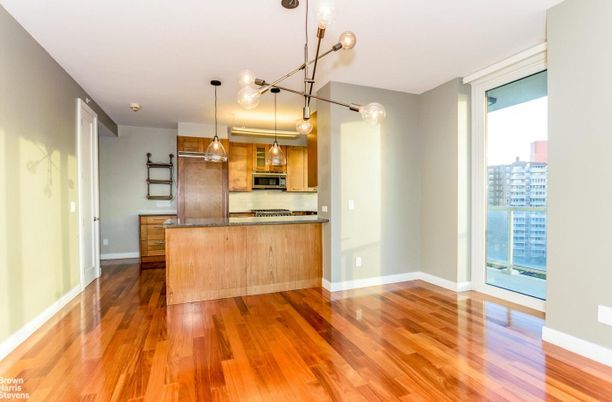Interior, Kitchen, Pendant Lights, Stainless Steel Appliances, Wood Texture Flooring