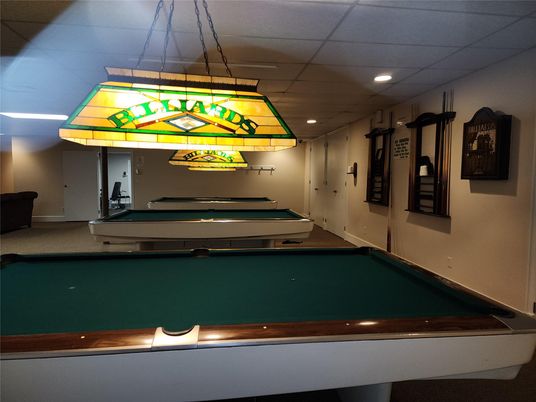 Billiard Table, Game Room, Interior, Pendant Lights, Recessed Lighting
