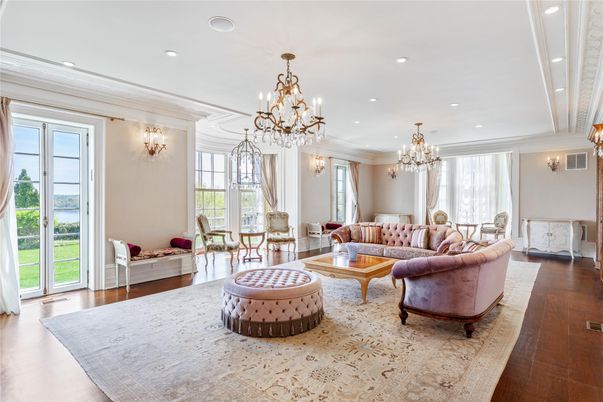 Chandelier, Interior, Living room, Recessed Lighting, Wood Texture Flooring