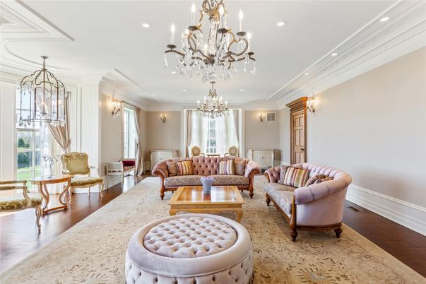 Chandelier, Interior, Living room, Recessed Lighting, Wood Texture Flooring